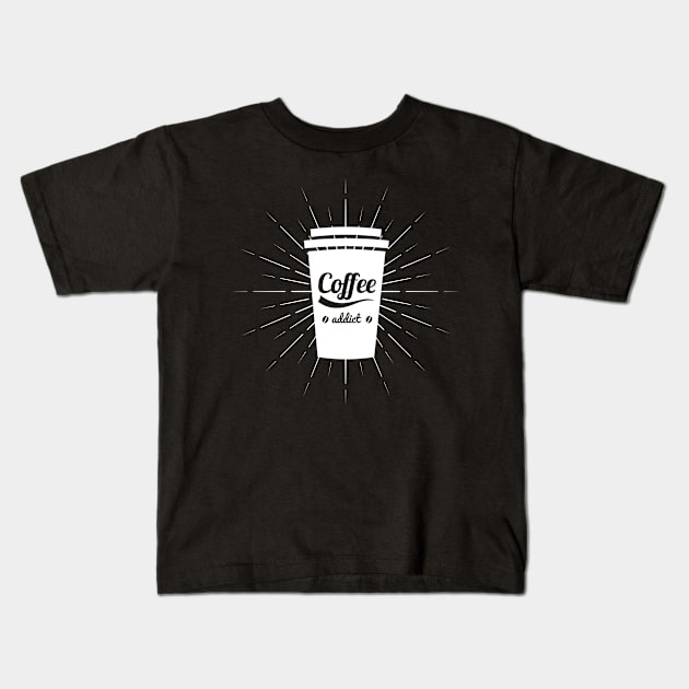 Coffee addict Kids T-Shirt by lkn